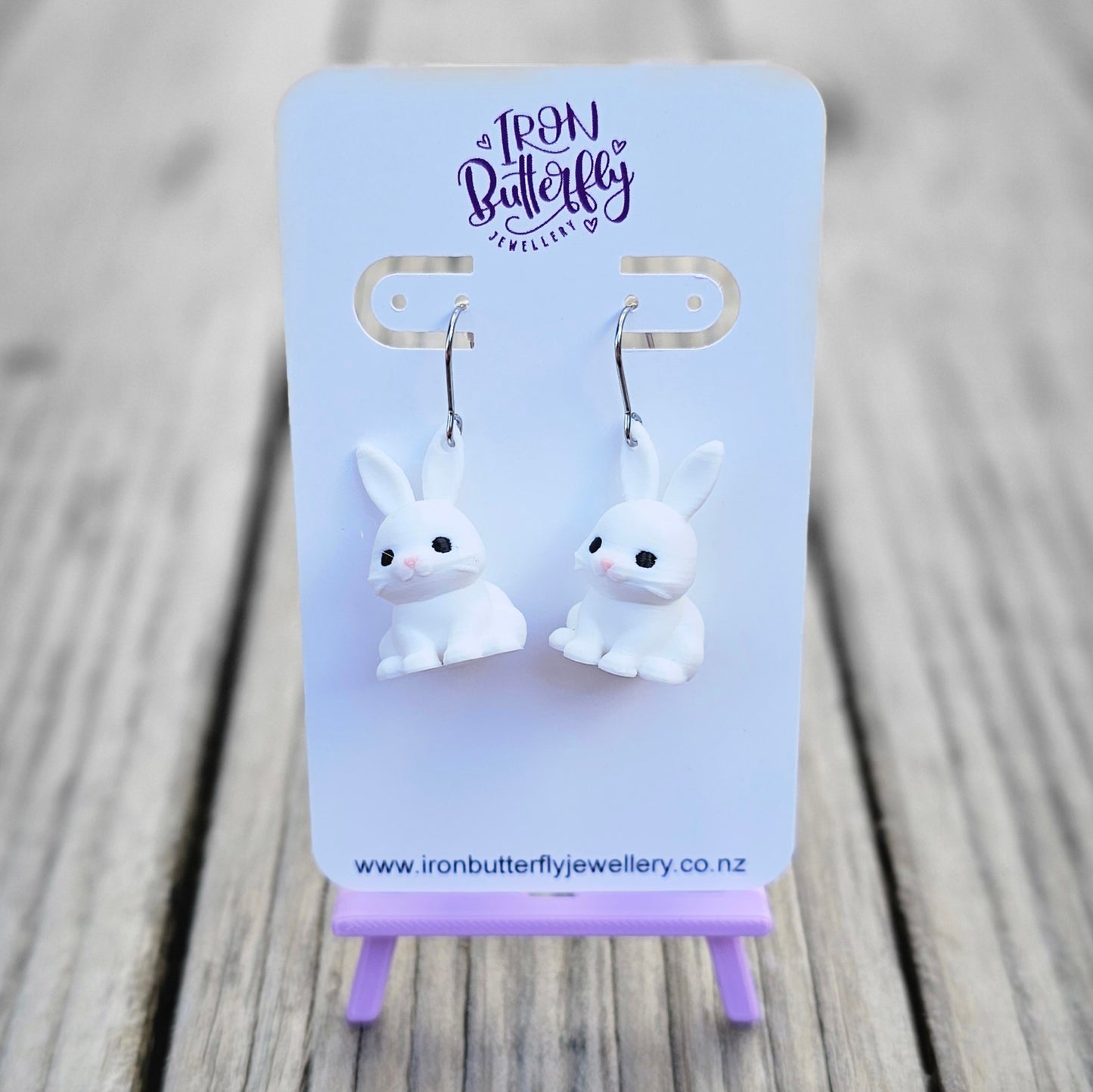 White Bunny Earrings