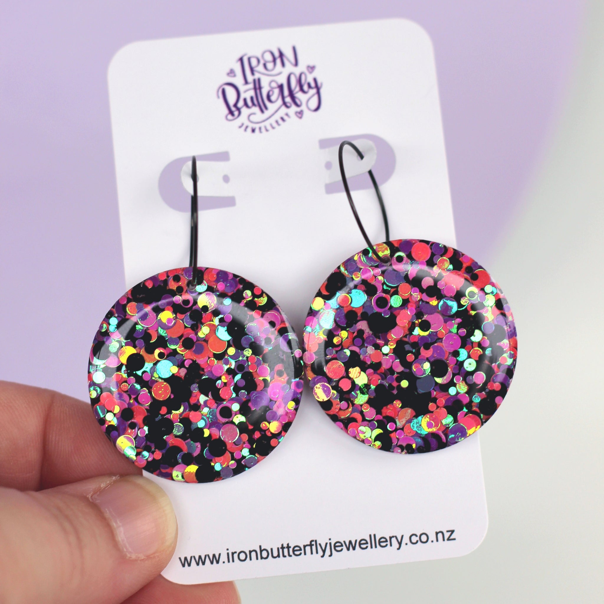 Party Confetti Disk Hoops