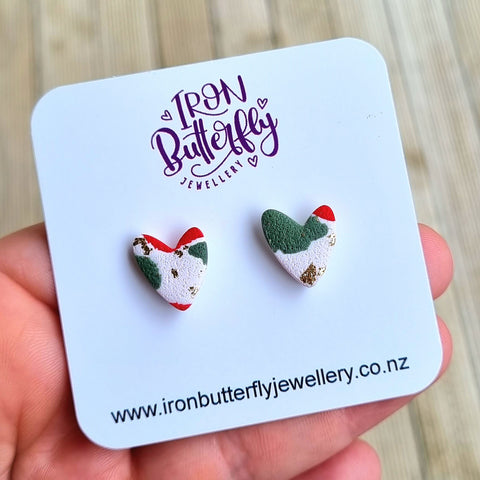 Heart Studs - Christmas
