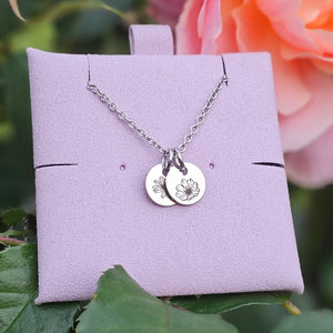 Birth Flower X-Mini Disk Necklace