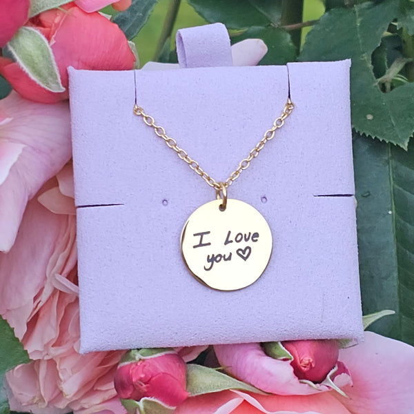 Forever Scripted Disk Necklace