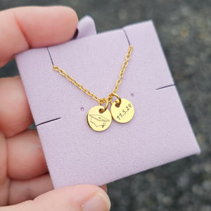 Graduation X-Mini Disk Necklace