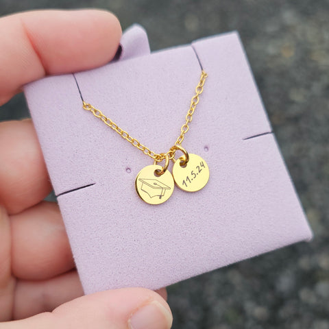 Graduation X-Mini Disk Necklace