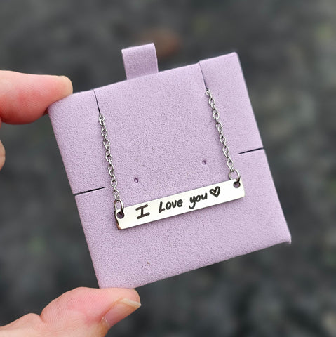 Forever Scripted Bar Necklace