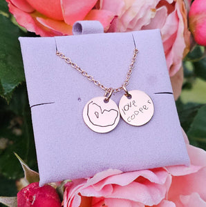 Forever Scripted Mini Disk Necklace
