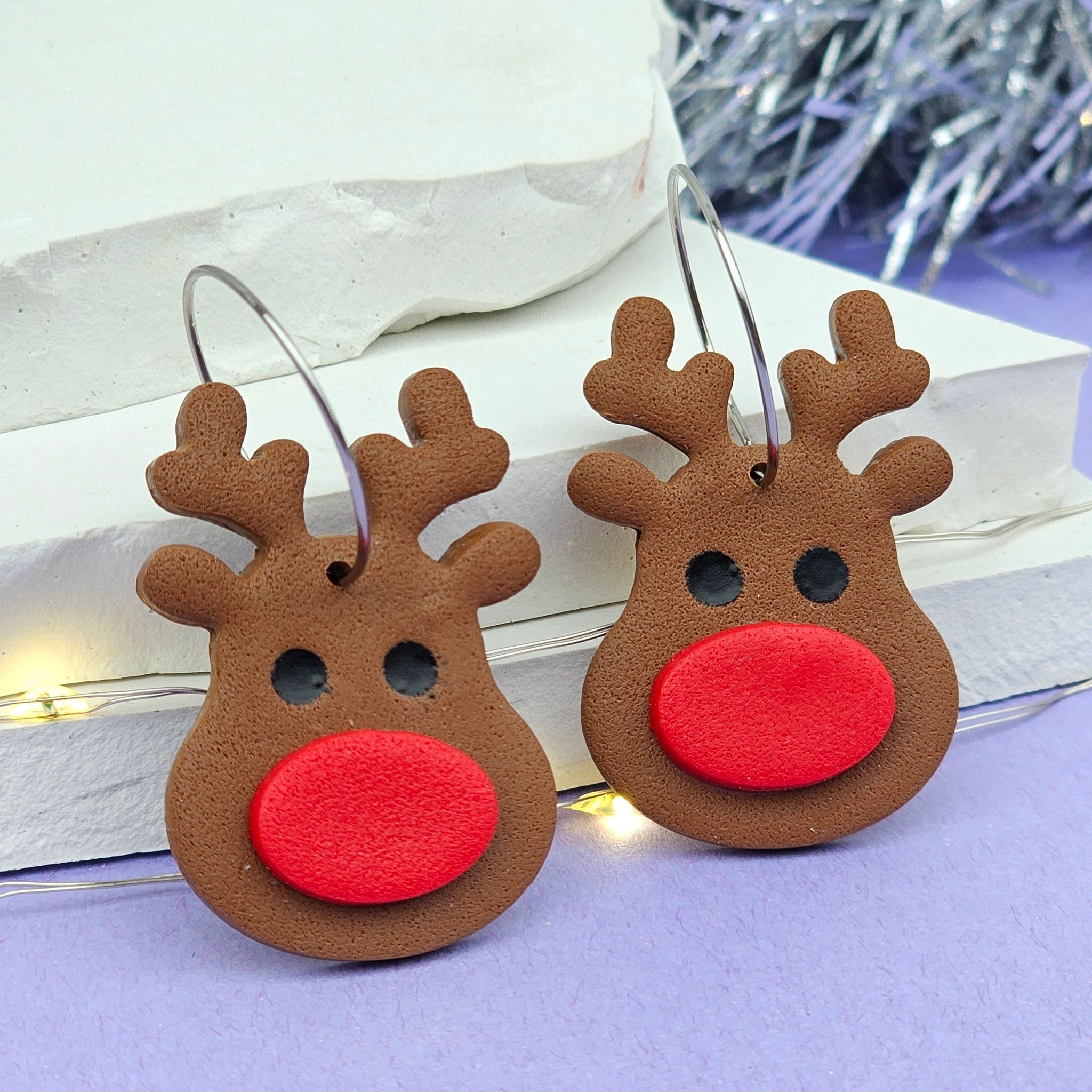 Red Nose Reindeer Hoops