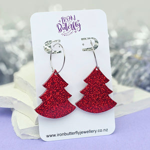 Christmas Tree Hoop - Red
