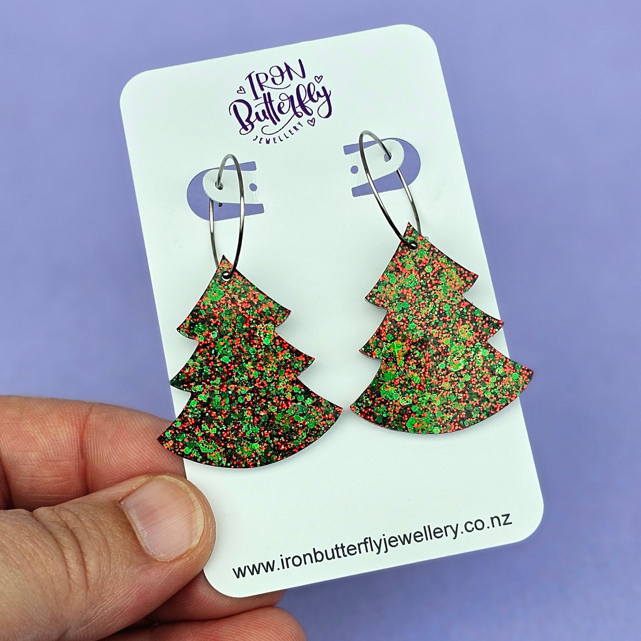 Christmas Tree Hoop - Green & Red