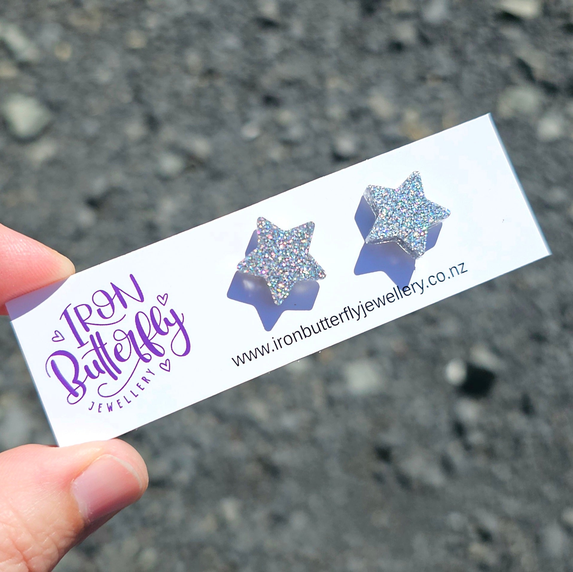 Star Studs - Silver Holo 15mm