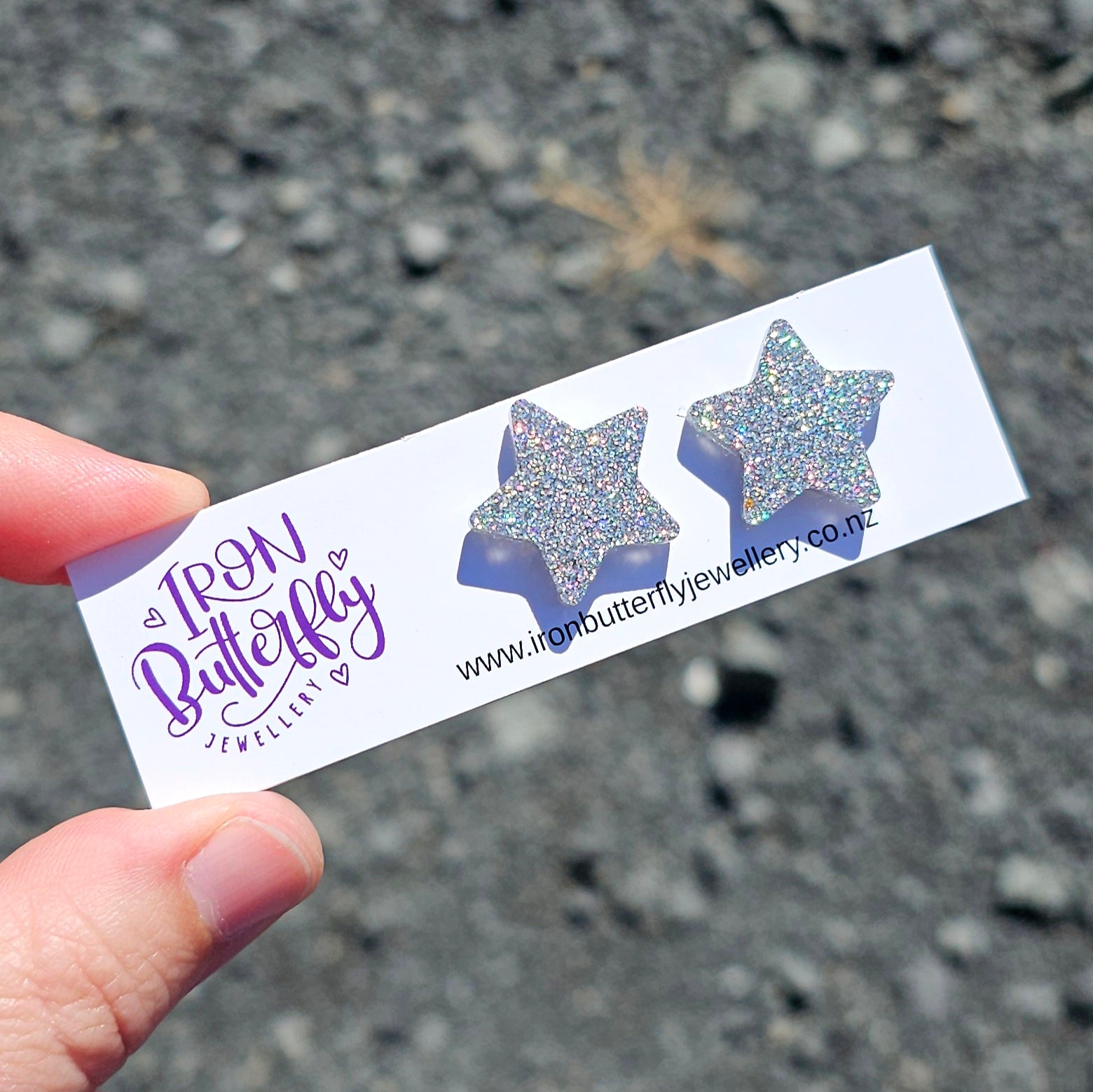 Star Studs - Silver Holo 20mm