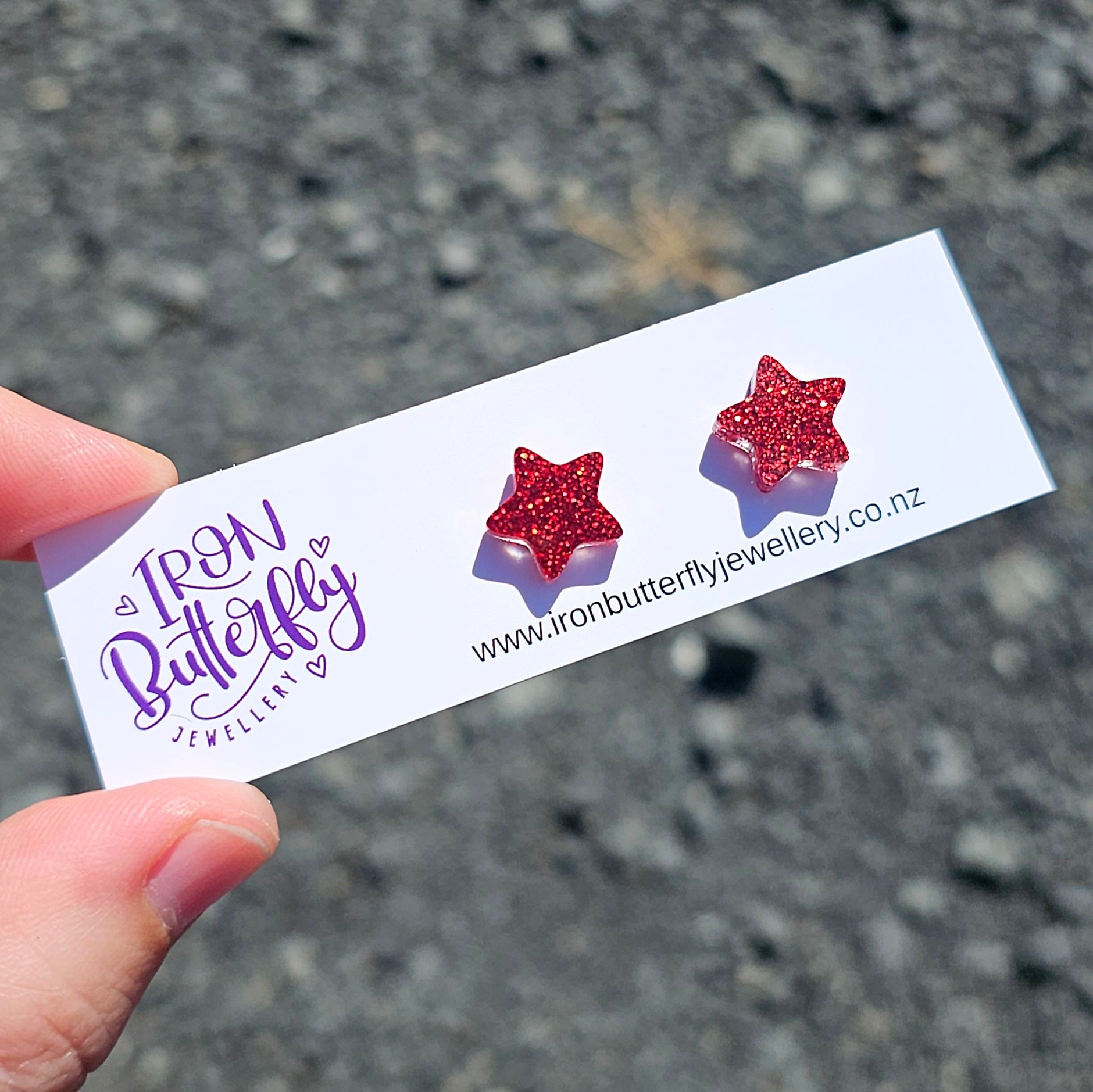 Star Studs - Red 12mm