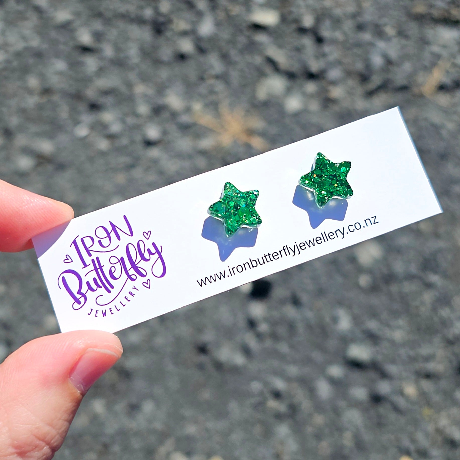 Star Studs - Green 12mm