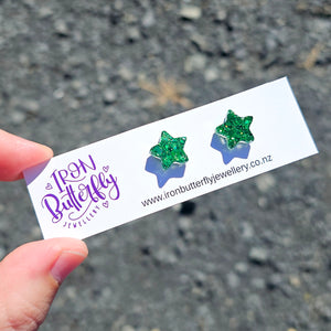 Star Studs - Green 12mm