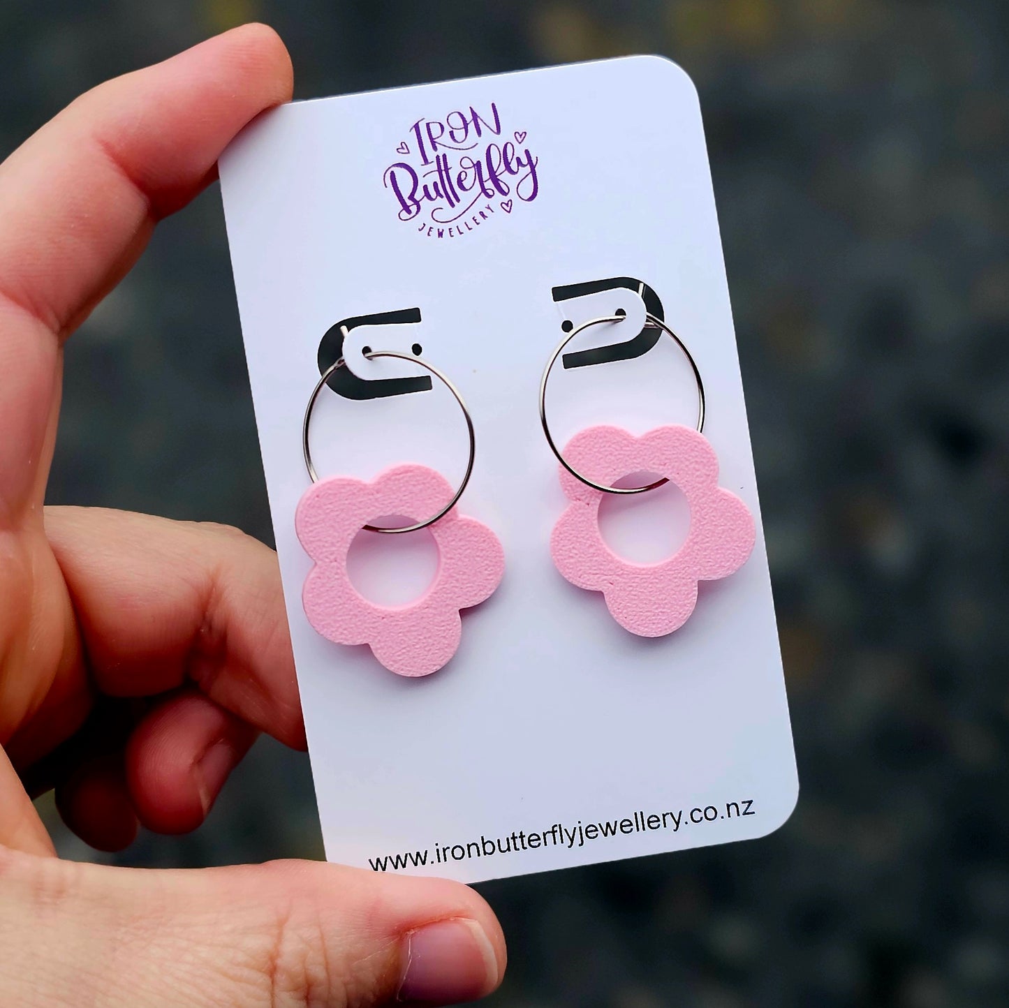 Flower Hoops - Pink