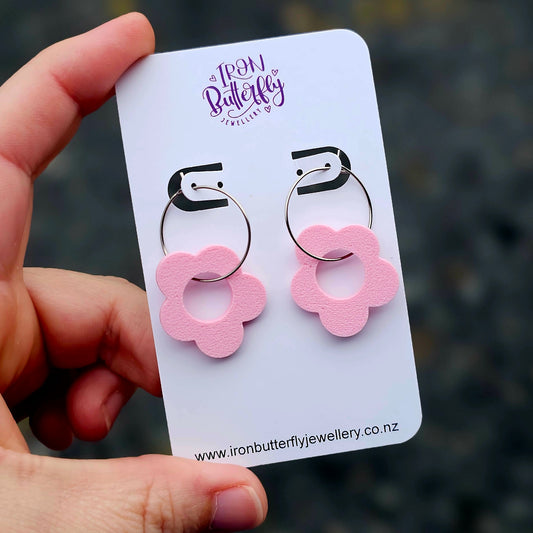 Flower Hoops - Pink