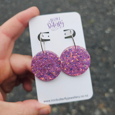 Round Hoop - Iridescent Pink