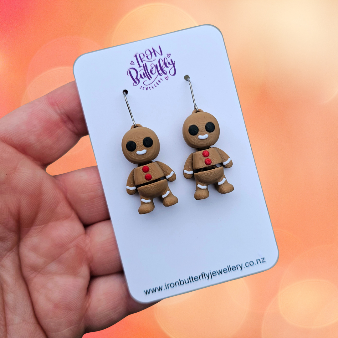Gingerbread Man Earrings