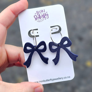 Bow Hoops - Navy