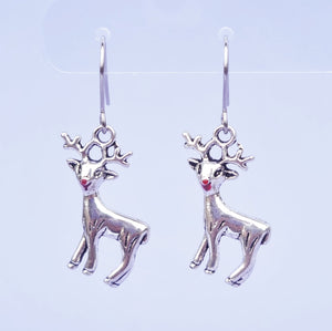 Silver Reindeer Earrings